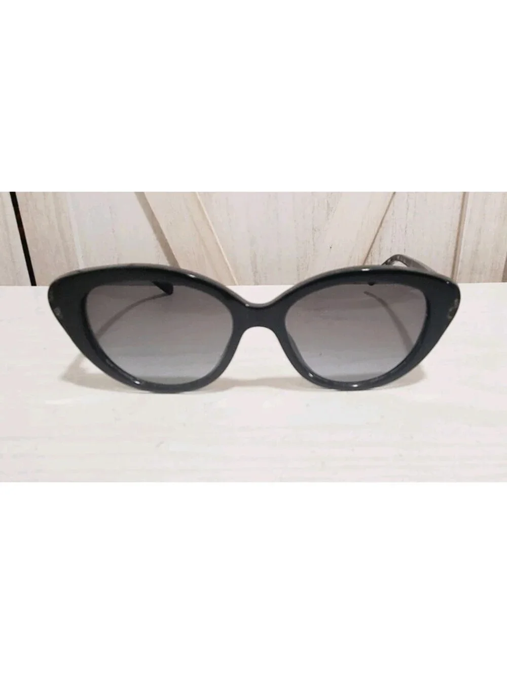 Coach Black Glitter Sig C Cat Eye Sunglasses 55828G HC8288